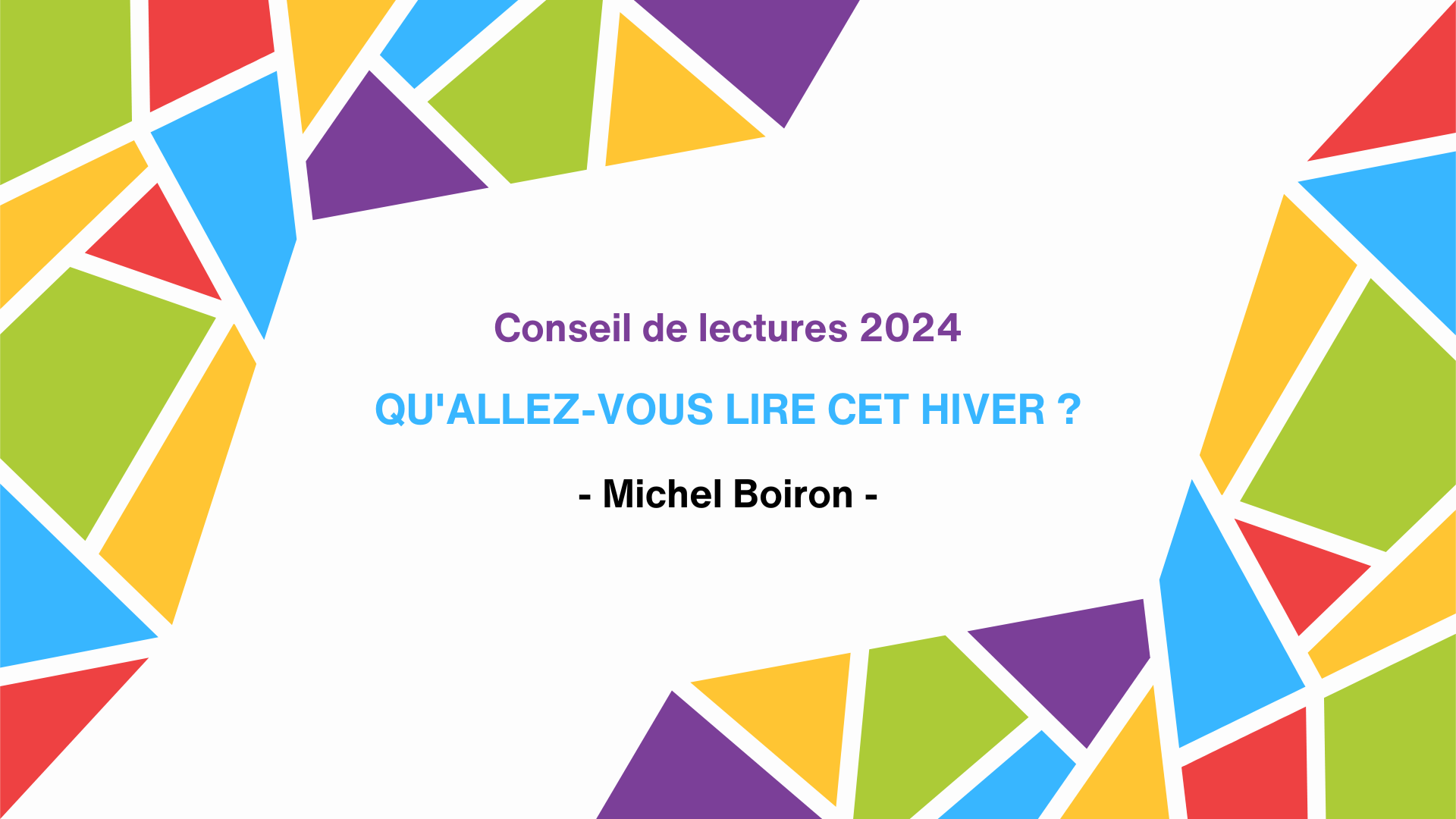 CONSEILS DE LECTURES 2024 QU'ALLEZ-VOUS LIRE CET HIVER